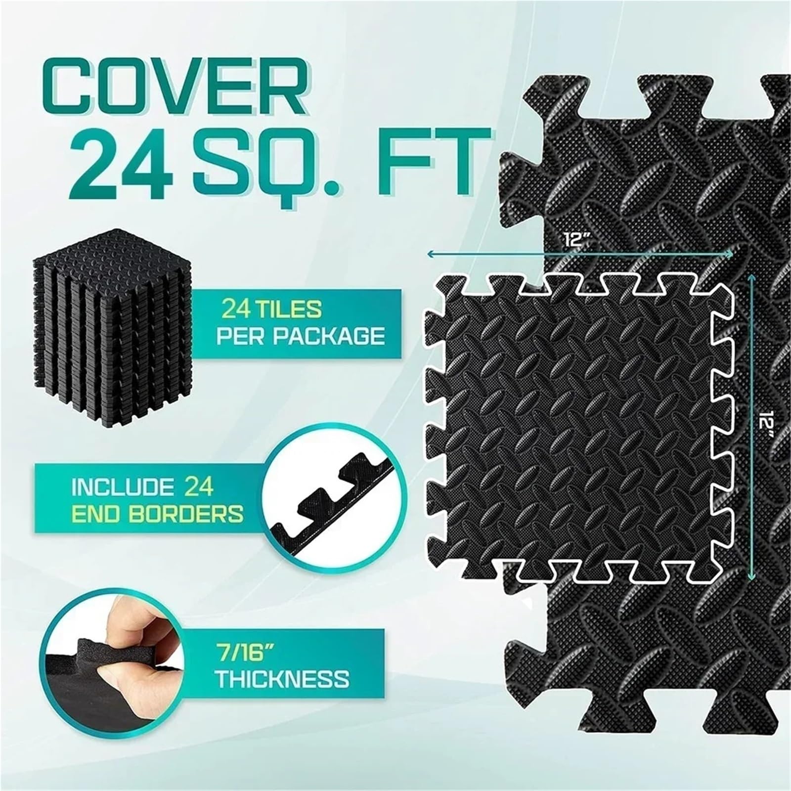 Tappeto Da Fitness A Puzzle Tappetini ad incastro EVA da 4 a 20 pezzi, piastrelle puzzle antiscivolo for l'esercizio quotidiano in palestra a casa