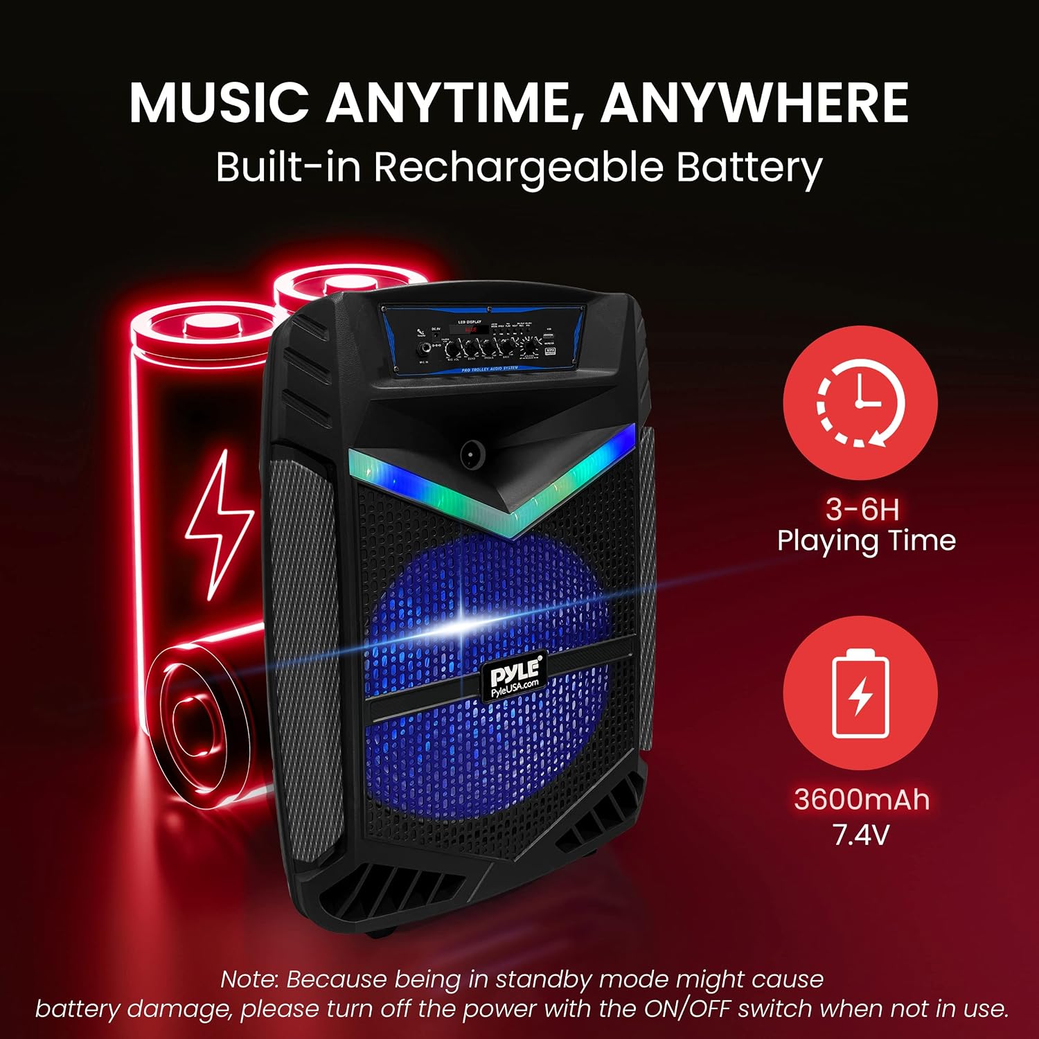 Portable Bluetooth PA Speaker System - 1200W Rechargeable Outdoor Bluetooth Speaker Portable PA System w/ 15” Subwoofer 1” Tweeter, Recording Function Mic in Party Lights USB/SD Radio 6 81AsInhnCLL. AC SL1500