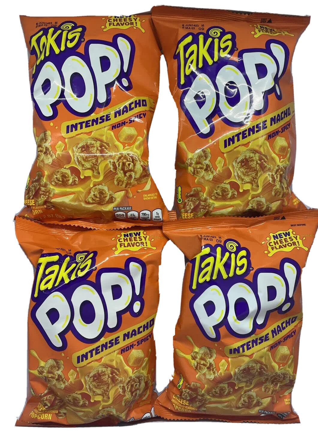 Buy Takis Pop Intense Nacho Non Spicy, Pack of 4, Takis New Cheesy Flavor, Bundled with Lang's
