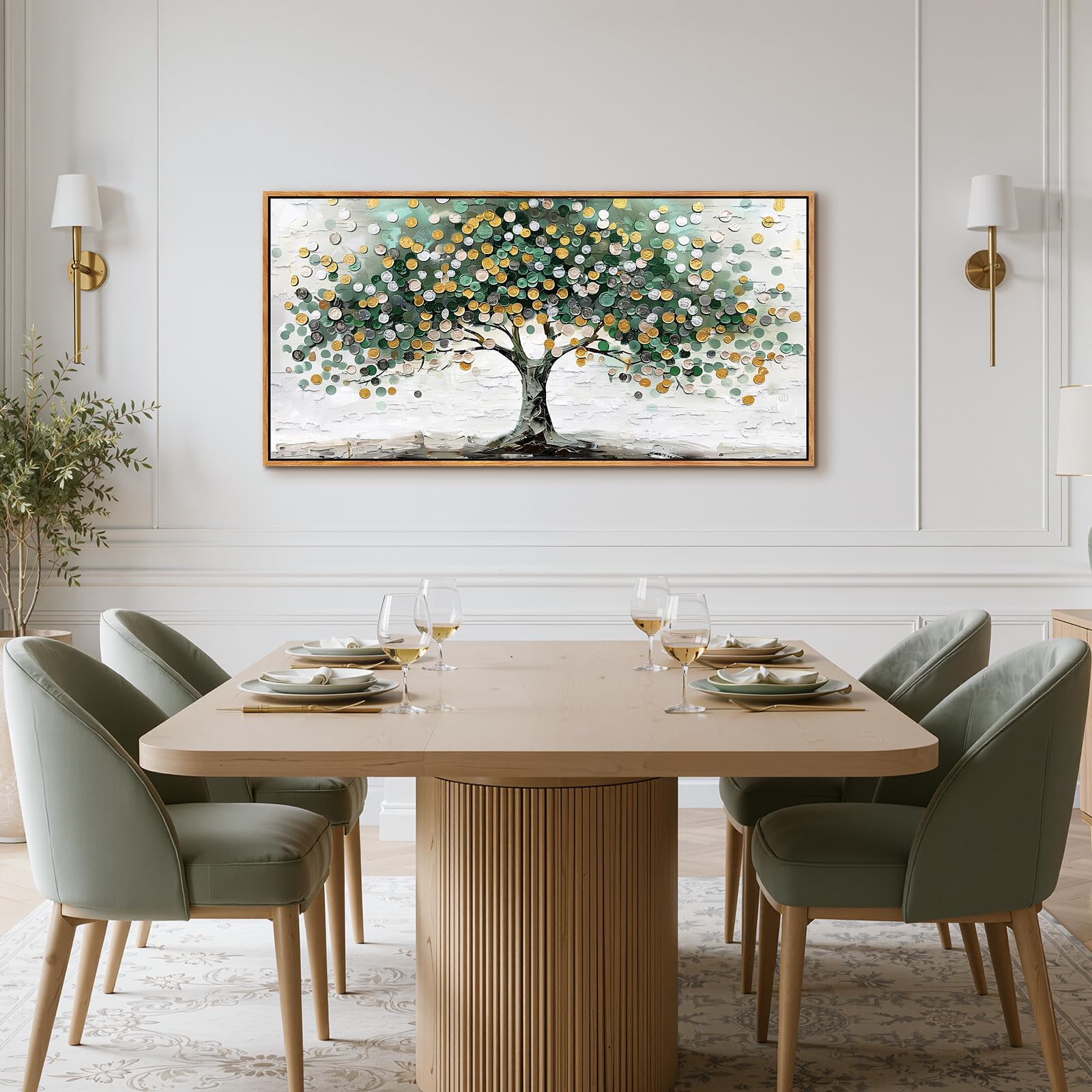 SERIMINO Quadro con Cornice Moderni Albero Della Vita Soggiorno 60x120 cm