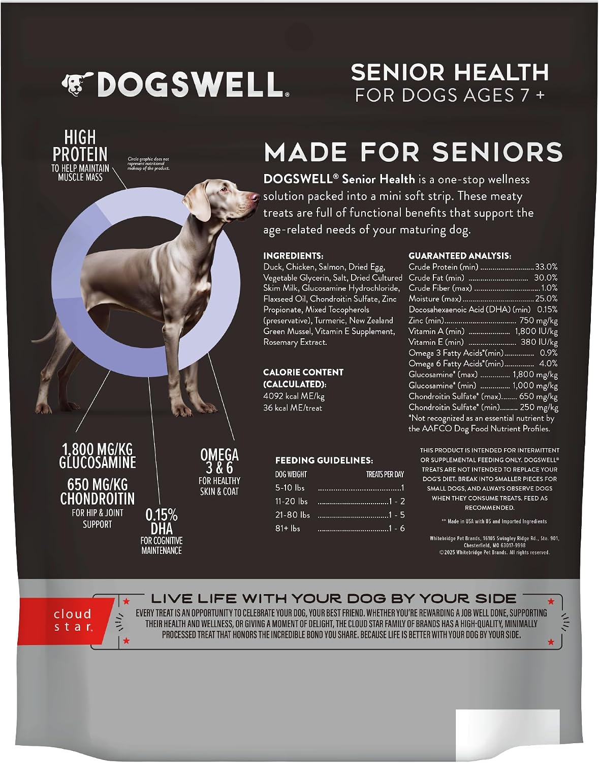 Dogswell Lifestage Senior Treats Mini Soft Strip Duck, 10 oz. Bag