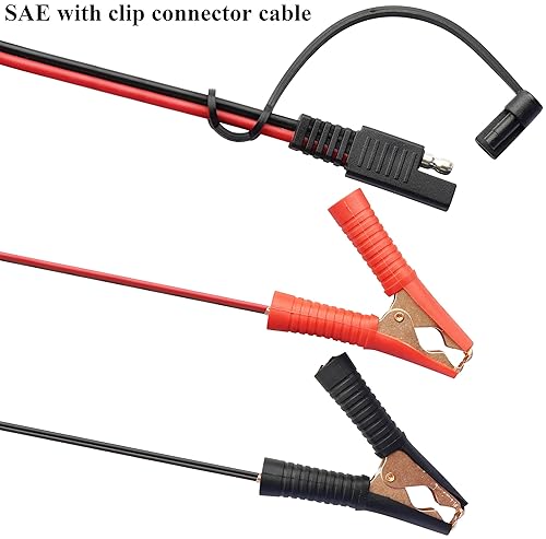 Miniatura 4 de Cable de clip de cocodrilo 16 AWG, arnés de cable SAE a batería, clip de cocodrilo de cocodrilo, cable de extensión de 12 V CC con interruptor y