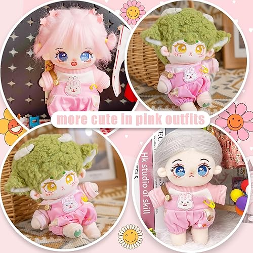 Miniatura 3 de Ropa de muñeca de 7.9 in para muñecas de algodón Kawaii, 10 piezas de ropa de animales de peluche y 2 pares de gafas