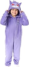 Pokemon Gengar Boys Onesie | Kids Gengar Character Graphic Print Hooded Sleepsuit with 3D Ears in Purple