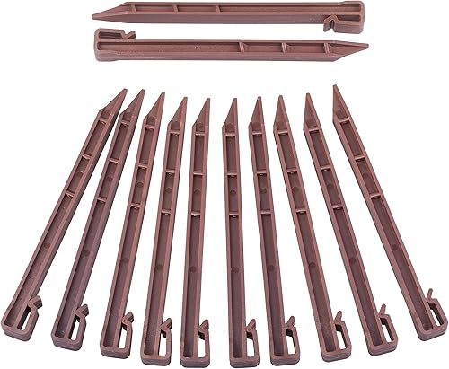 20 picos de anclaje de paisaje, 20 estacas de plástico en espiral de 10 pulgadas, picos de anclaje de nailon para jardín, césped, bordes, barrera de disponible en Yaxa Peru