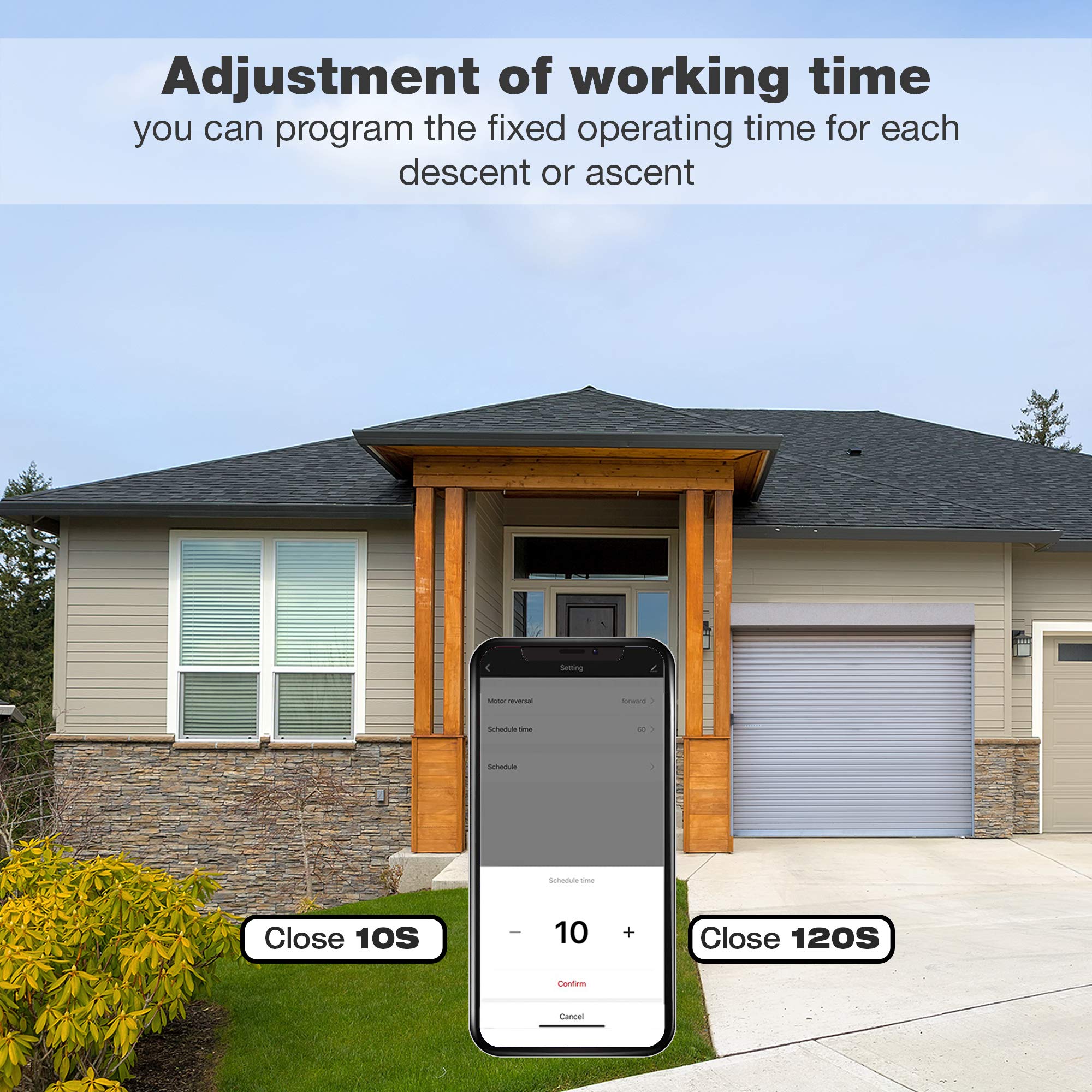 PALMAT Smart Set Commutateur de rideau avec Moteur électrique tubulaire pour volets roulants - Commande vocale, Pour volets ou stores à moteur, Compatible avec Alexa Google Home (60SW/ 45Kg, Noir)