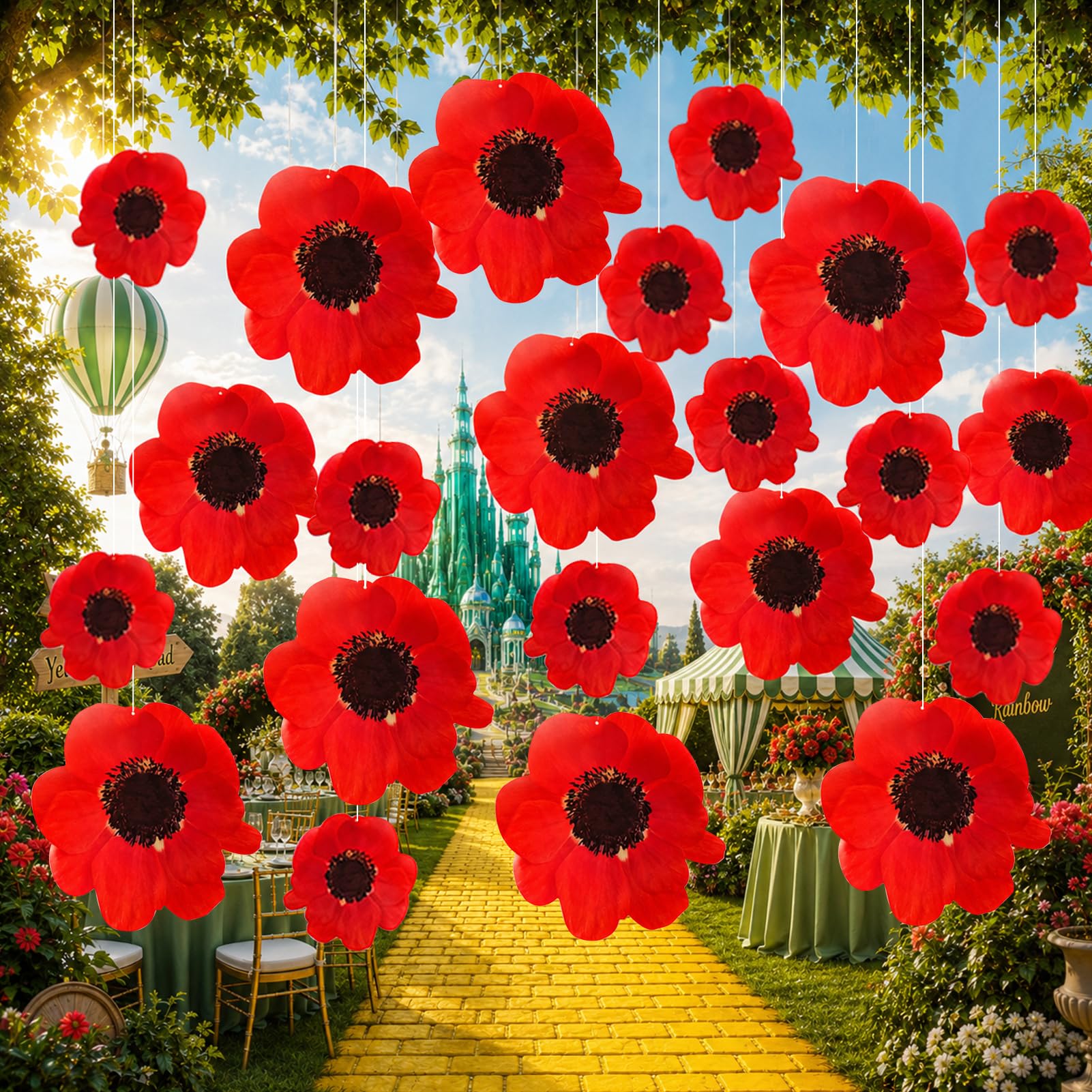 Photo 1 of ComfyKit Red Poppy Hanging Decorations