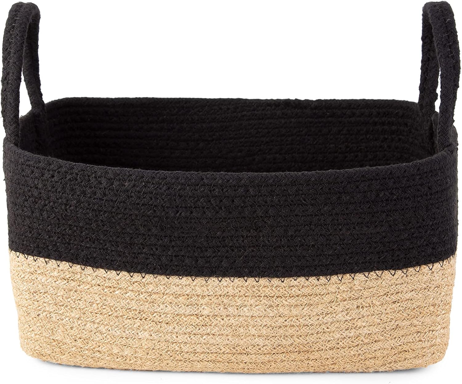 Compactor Magura Jute Storage Basket, Size Small, 24 x 15 x 12cm, Brown/Black, RAN10551