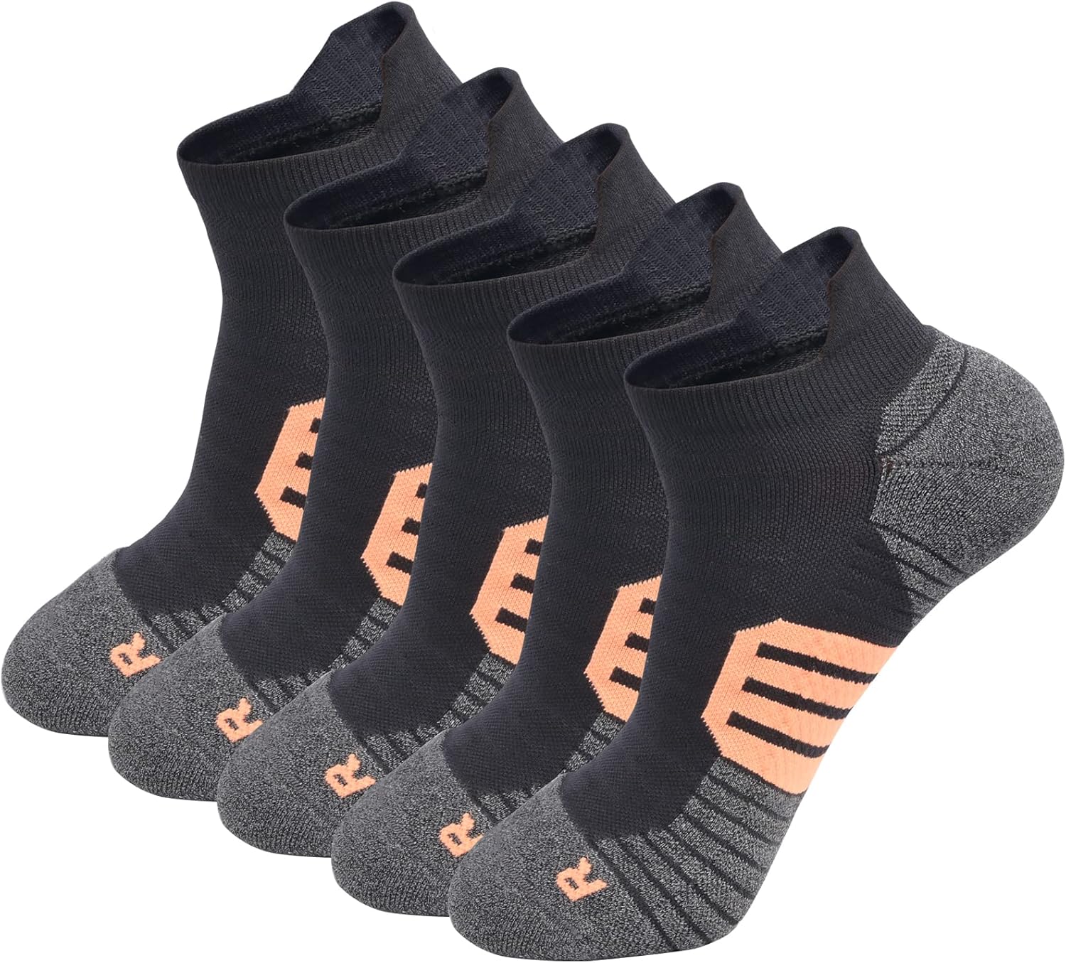 Men's Anti Stink Odor Control Seamless Blister Resistant Padded Thick Breathable Quarter Crew/Ankle Running Socks
