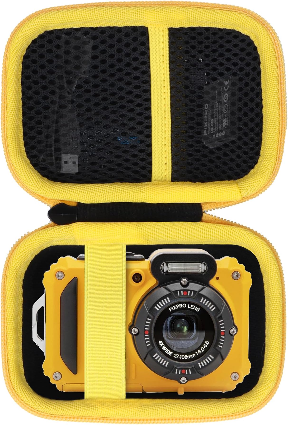 Storage Case Compatible with Kodak PIXPRO WPZ2 Rugged Waterproof Shockproof Dustproof WiFi Digital Camera (Black + Yellow Case)