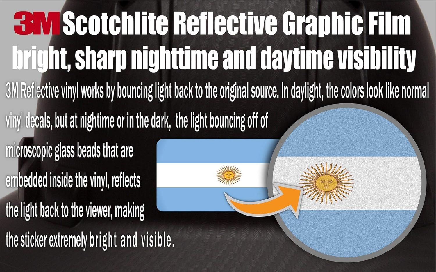 (x10) 3M Reflective Argentina and US Flag Stickers | Versatile Safety Decals | Hard hats, laptops, bikes, toolboxes