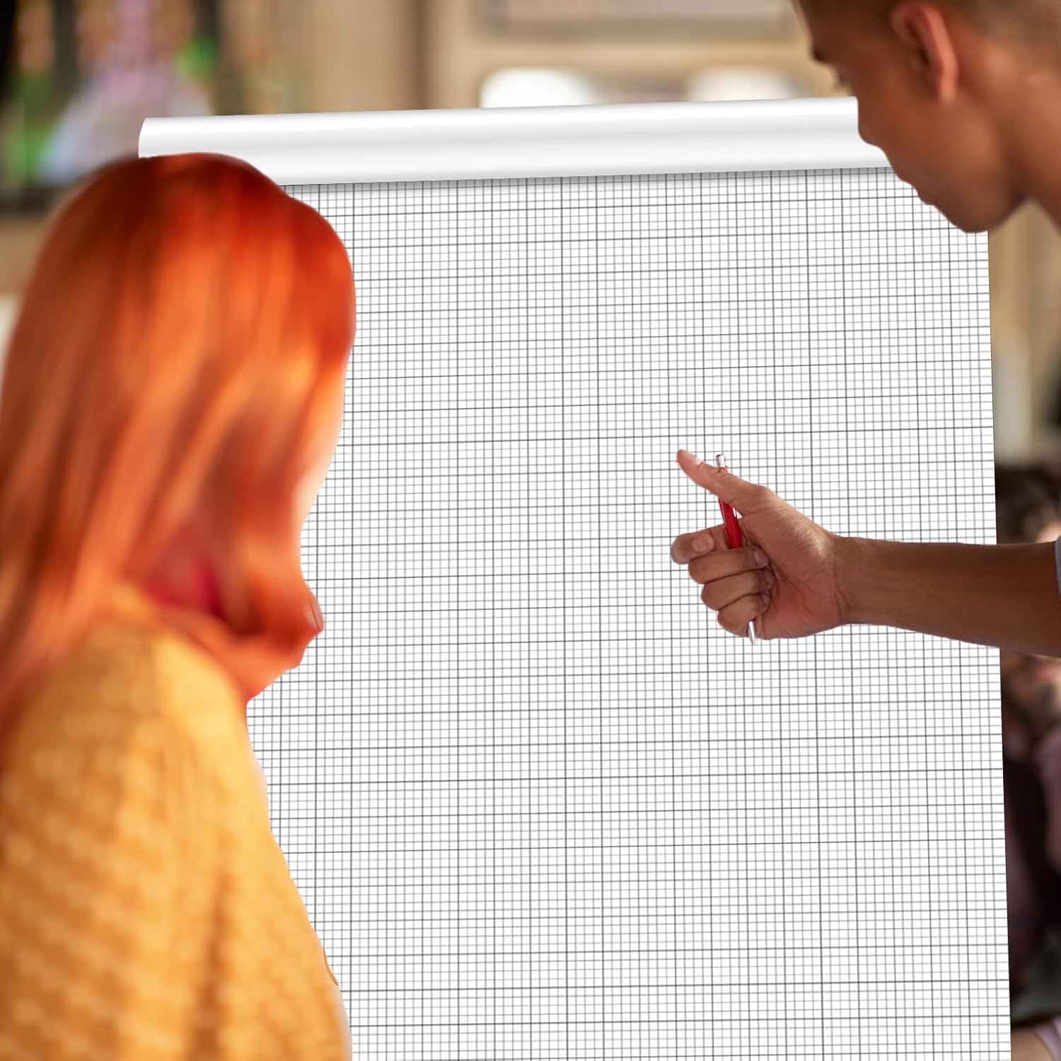 gisgfim 50 Sheets Large Graph Paper 24 x 36 In Graph Paper Pad 1/4 In Ruled Large Grid Paper Sheet Blueprint Paper Engineering Paper Poster for Architect Designer Mathematician Draftsman(White）