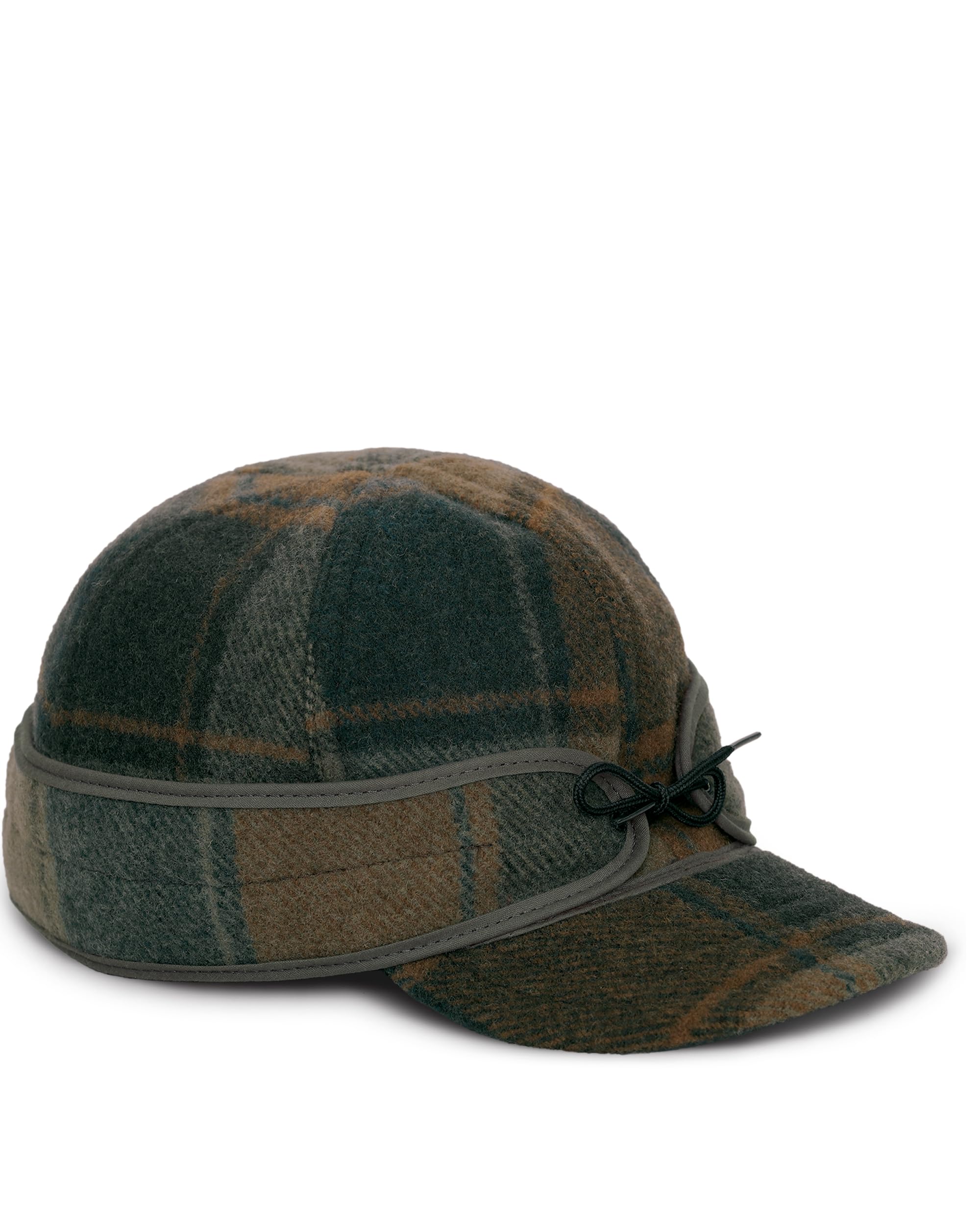 Stormy Kromer The Original Cap, Wool Blend Hat, Warm Winter Outdoor Cap with Flannel Lining, Earflaps, for Men and Women, Forest Floor Plaid, 7.25