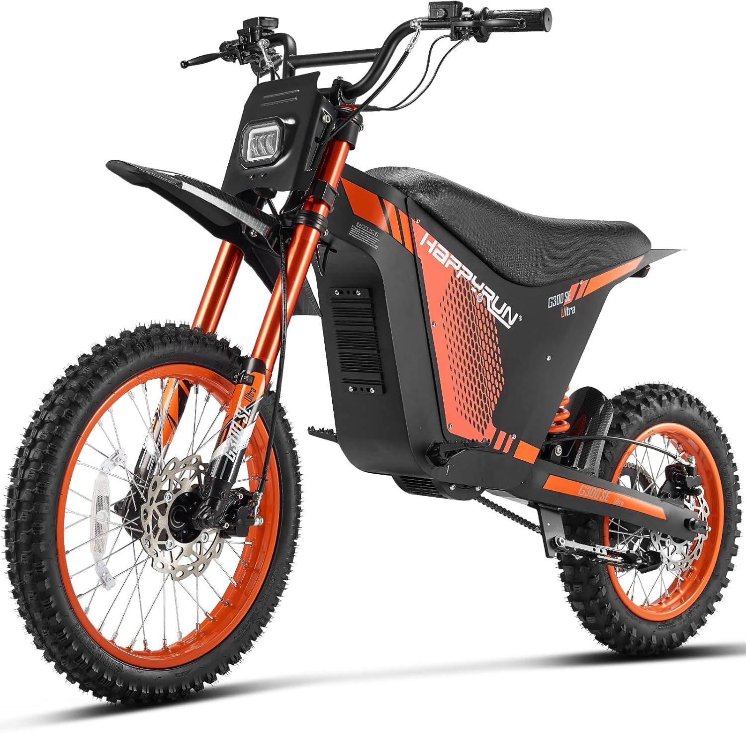 HAPPYRUN G300 SE Ultra Electric Dirt Bike, 6000W 44MPH Electric-Motorcycle with 60V 31Ah Battery Ebike, Full Hydraulic Brakes and Suspensions Mountain Off-Road E Dirt Bike, for Teens & Adults