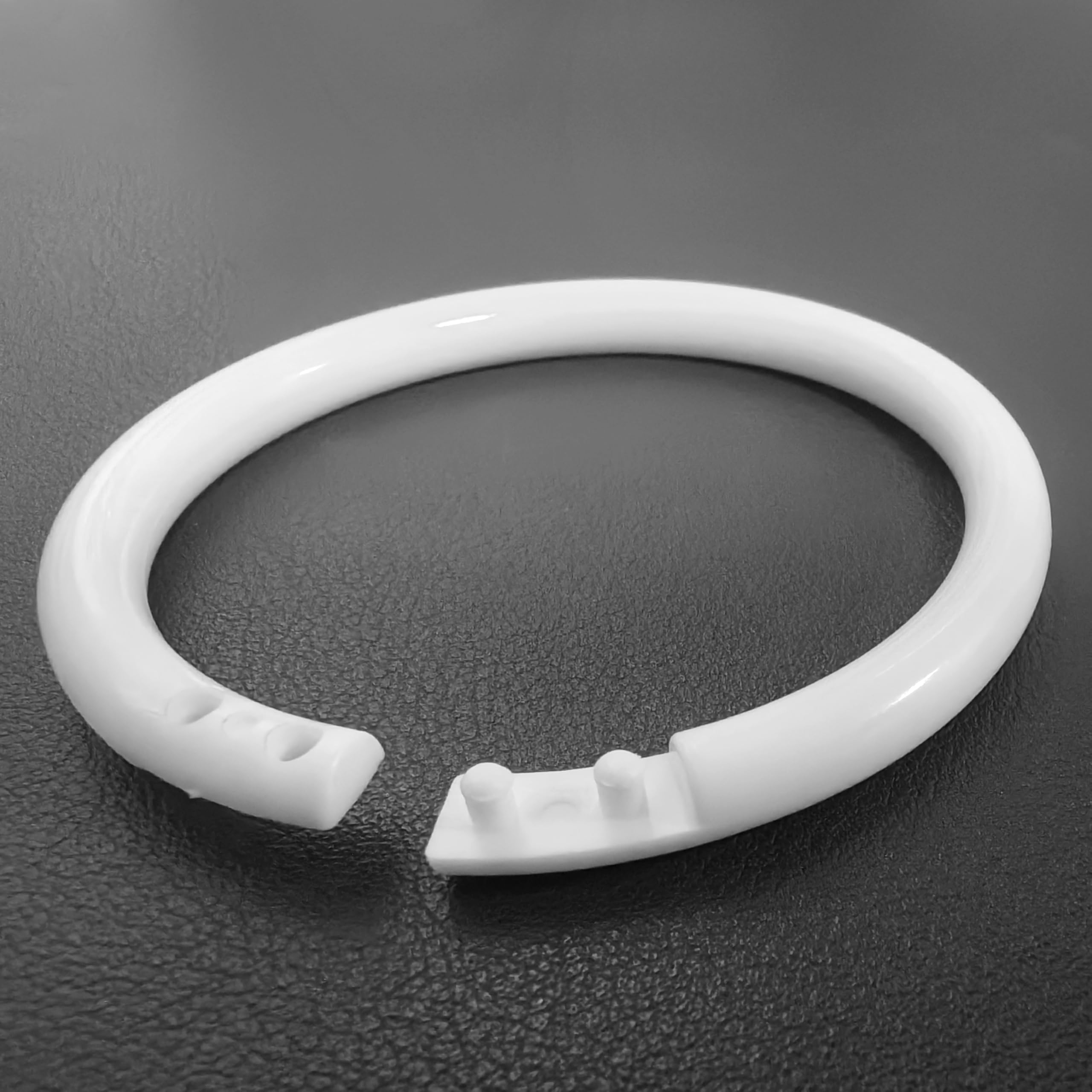 Lot de 12 Anneaux de Rideau de Douche, Crochets de Rideau de Douche en Plastique, Ronds décoratifs à Fermeture Facile à Clipser, Tringle de fenêtre de Salle de Bain (Blanc)