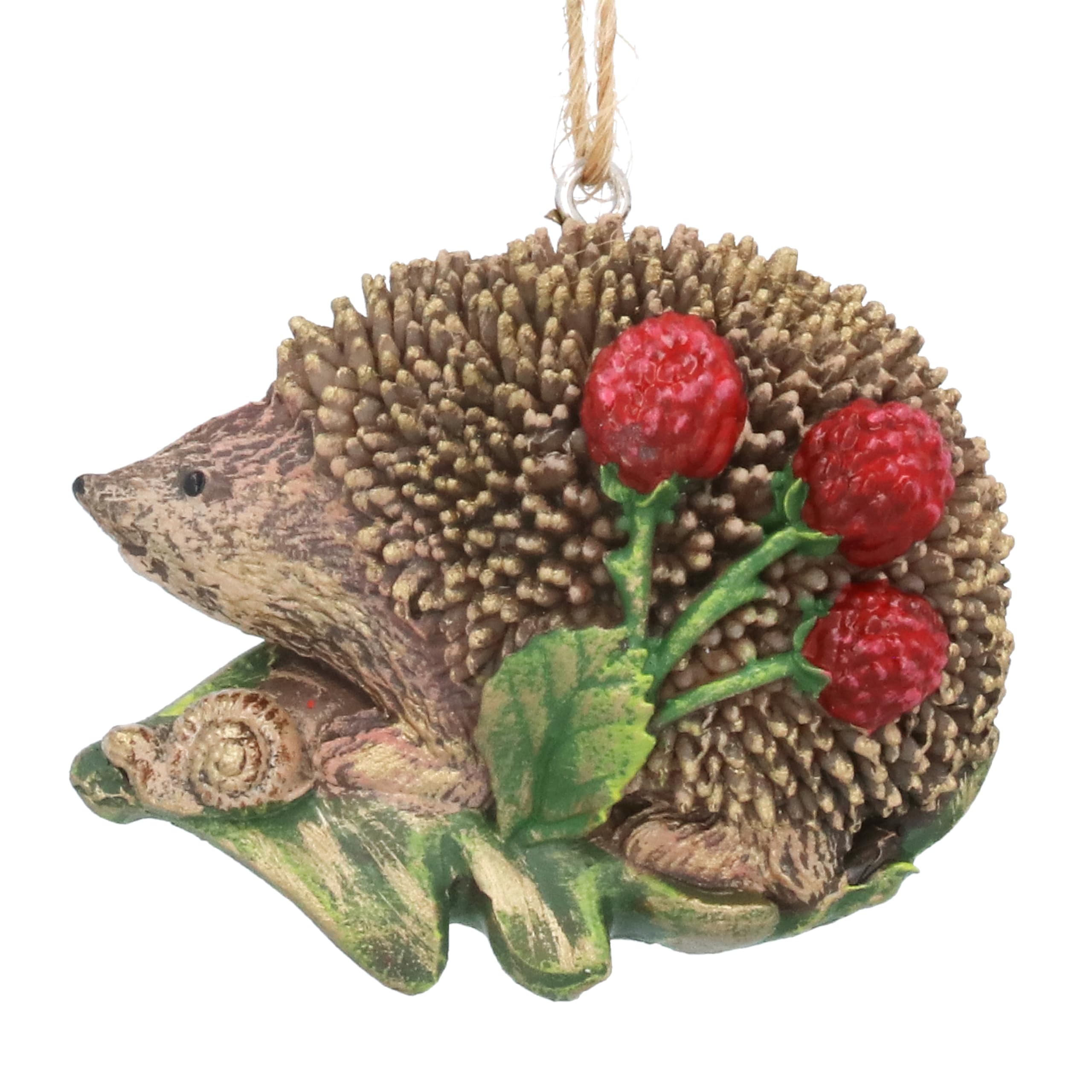 Gisela Graham Multicoloured Hedgehog With Berries Christmas Tree Ornament