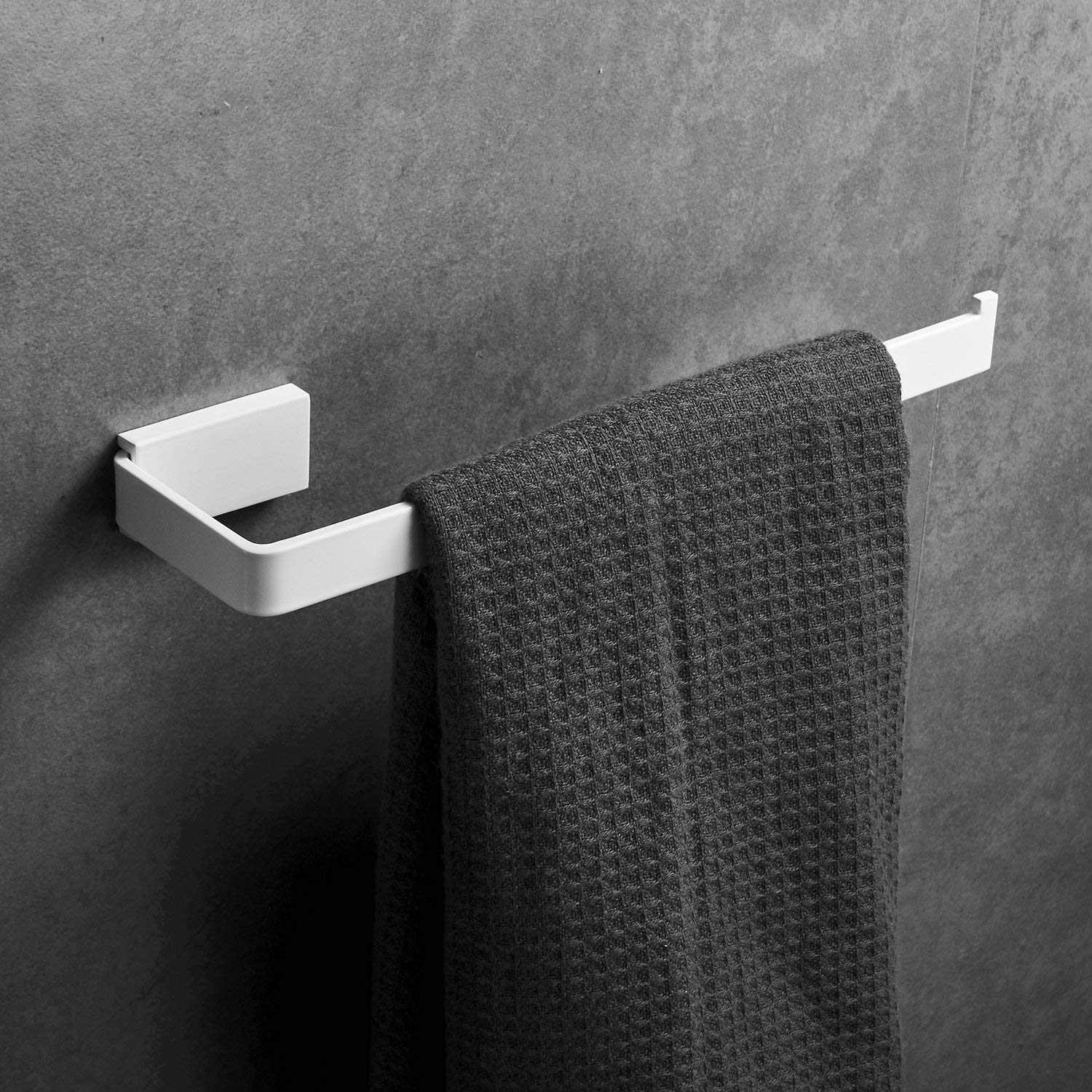 Towel Ring Wall Mount, Towel Rail White, SUS304 Stainless Steel, Open-Arm Design Single Bar,Beelee,BA19905W