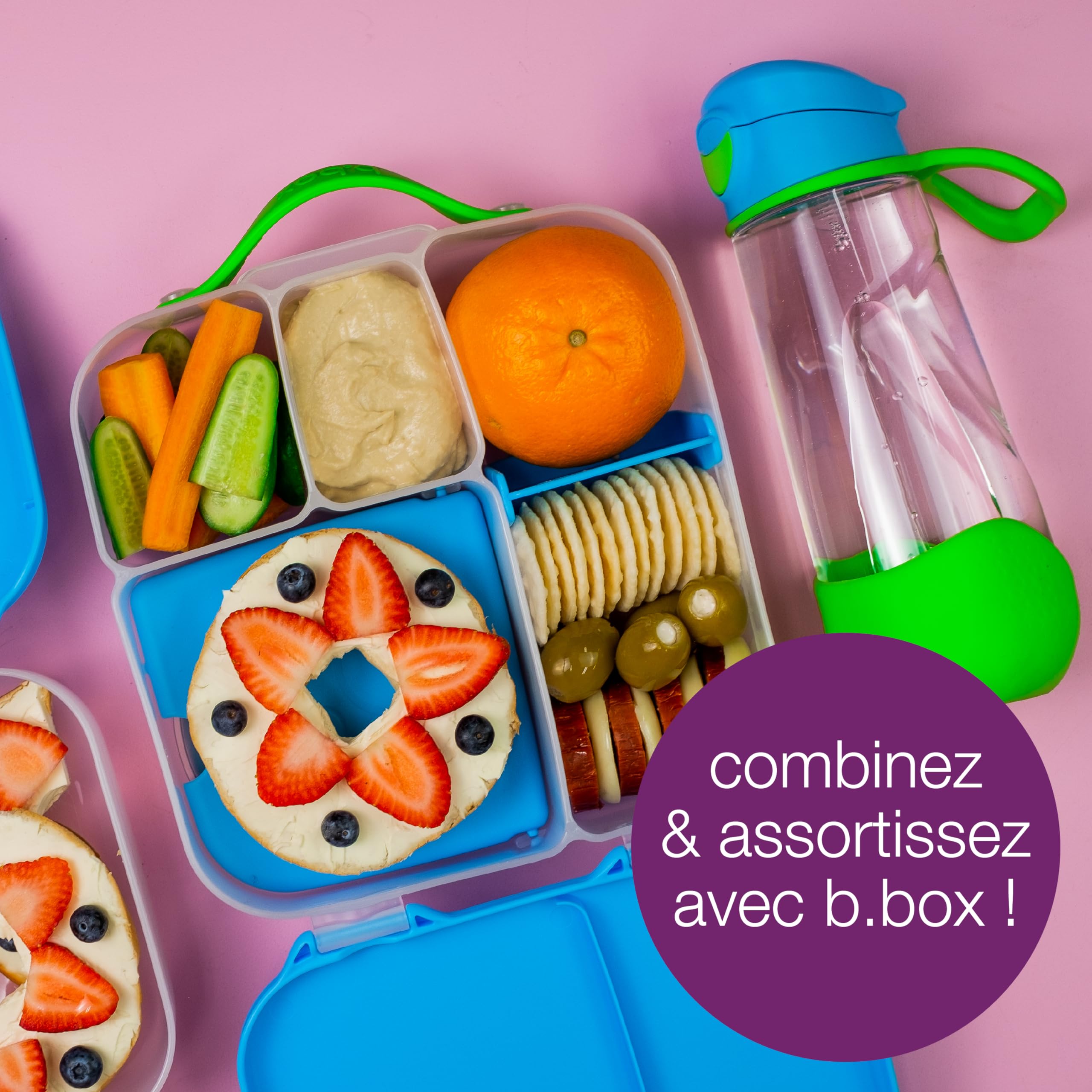 b.box Gourde Sport à Bec | Bouteille d'Eau à Préhension Facile et Couvercle Étanche | Design Moderne et Cool Adapté aux Enfants, Inclinez et Sirotez | 450 ml