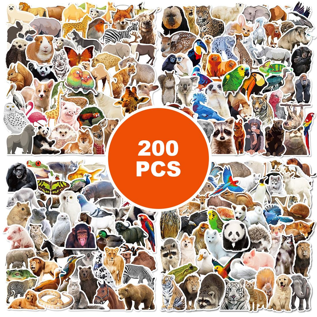 100 Tieraufkleber – Wasserdichte Bunte Zoo-Sticker Für Kinder – Ideal Für Wasserflaschen, Skateboards, Laptops & Sammelalben – Geschenk Für Tierfans