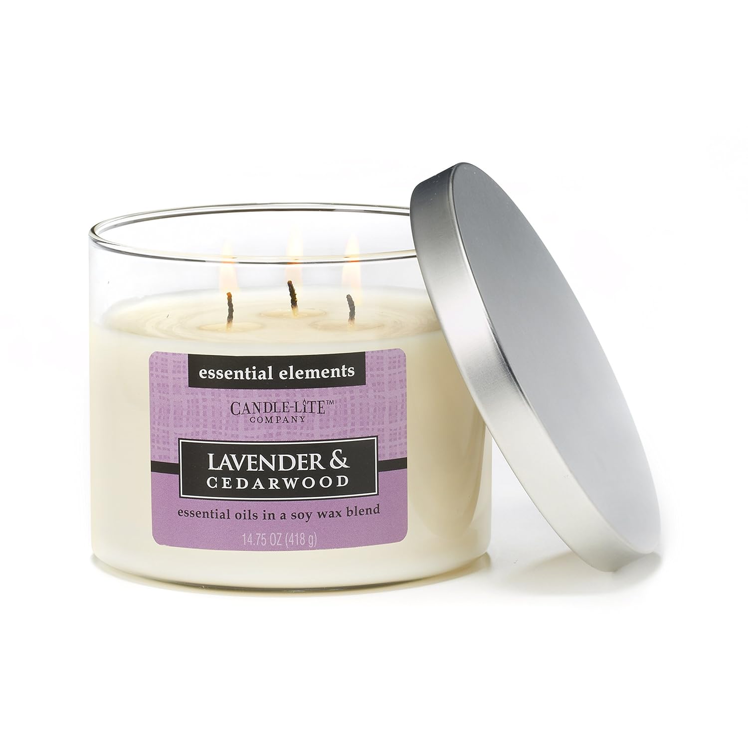 Candlelite Essential Elements 143/4Ounce 3 Wick Candle with Soy Wax