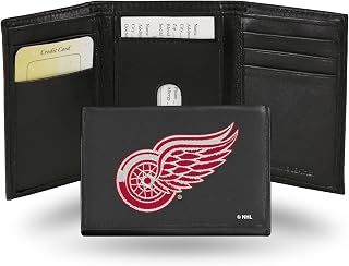NHL Detroit Red Wings Embroidered Genuine Cowhide Leather Trifold Wallet