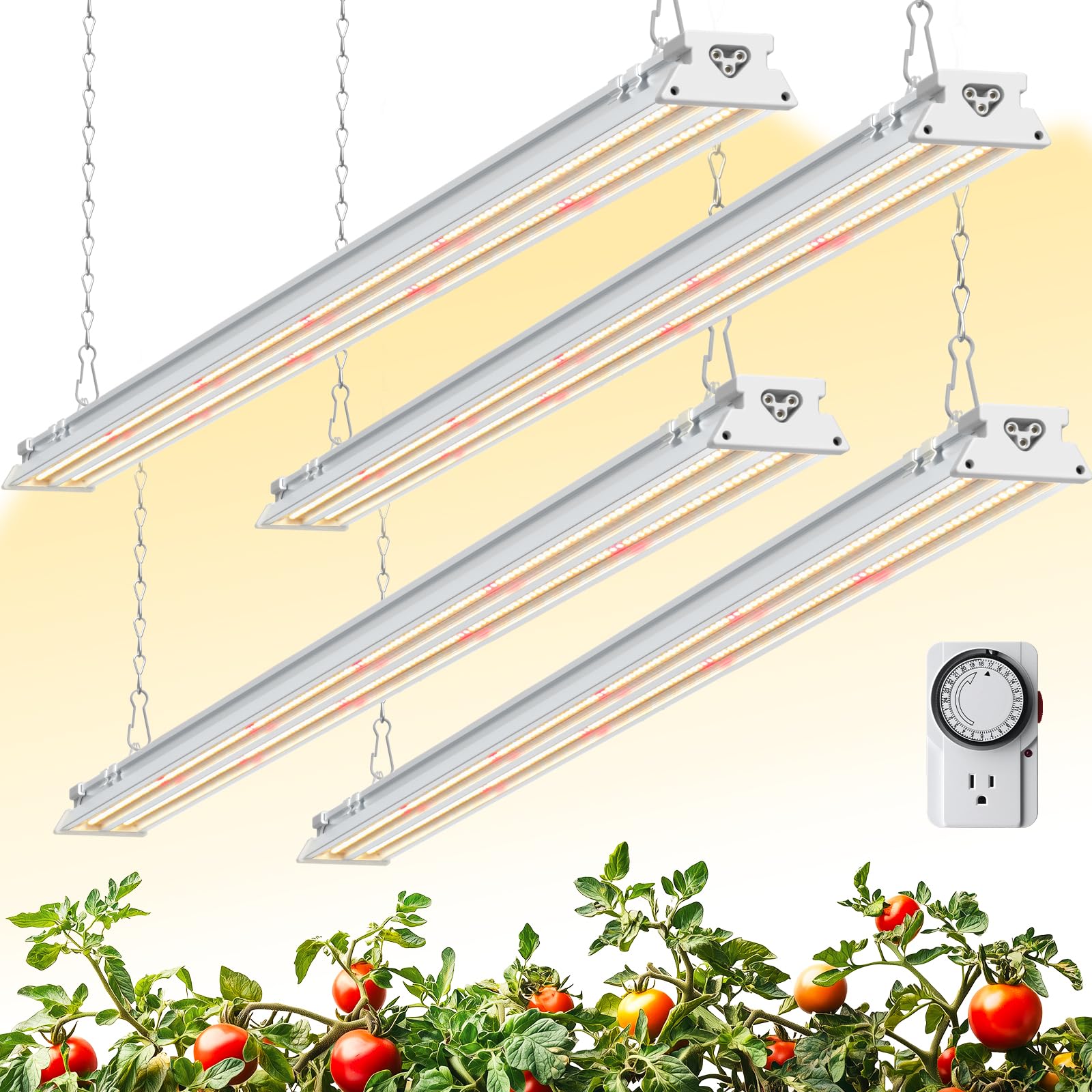 Barrina TX-S60 4FT Grow Light, 240W(4 x 60W, 1680W Equivalent), Timer