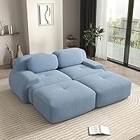 Vista 65 de Sofás modernos sin hueso de 152 pulgadas para sala de estar, sofá modular de pana, sofá modular camel, sofás de 4 plazas para sala de estar, sofás