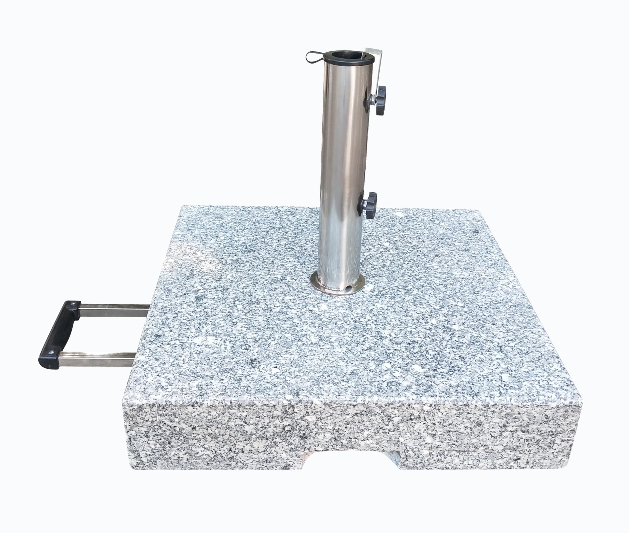 Gardissimo Trolley Granitsockel Robusto 70 kg mit Rollen | Für Sonnenschirme bis 5,4 cm Rohrdurchmesser, Mit Auszieh-Griff