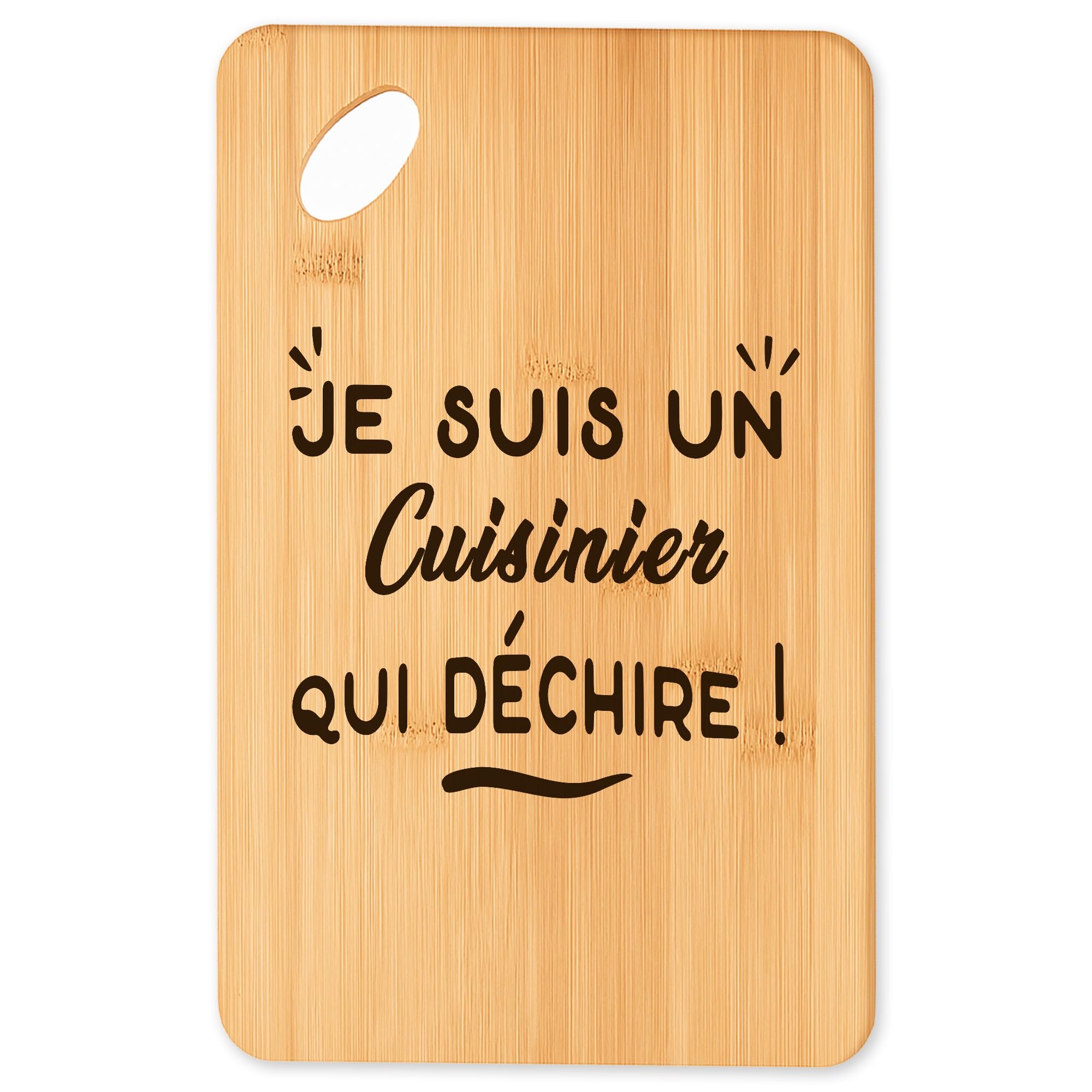 Planche à découper en bambou Cuisinier Qui Déchire pour l'apéro