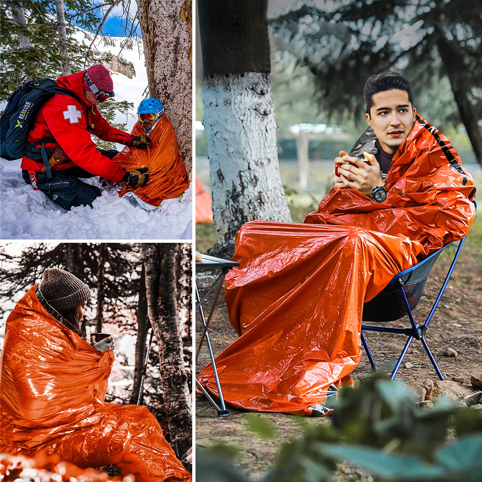 Sac De Couchage De Survie LAMA - Couverture Urgence Aluminium, Pliable | Pour Rando Et Secours