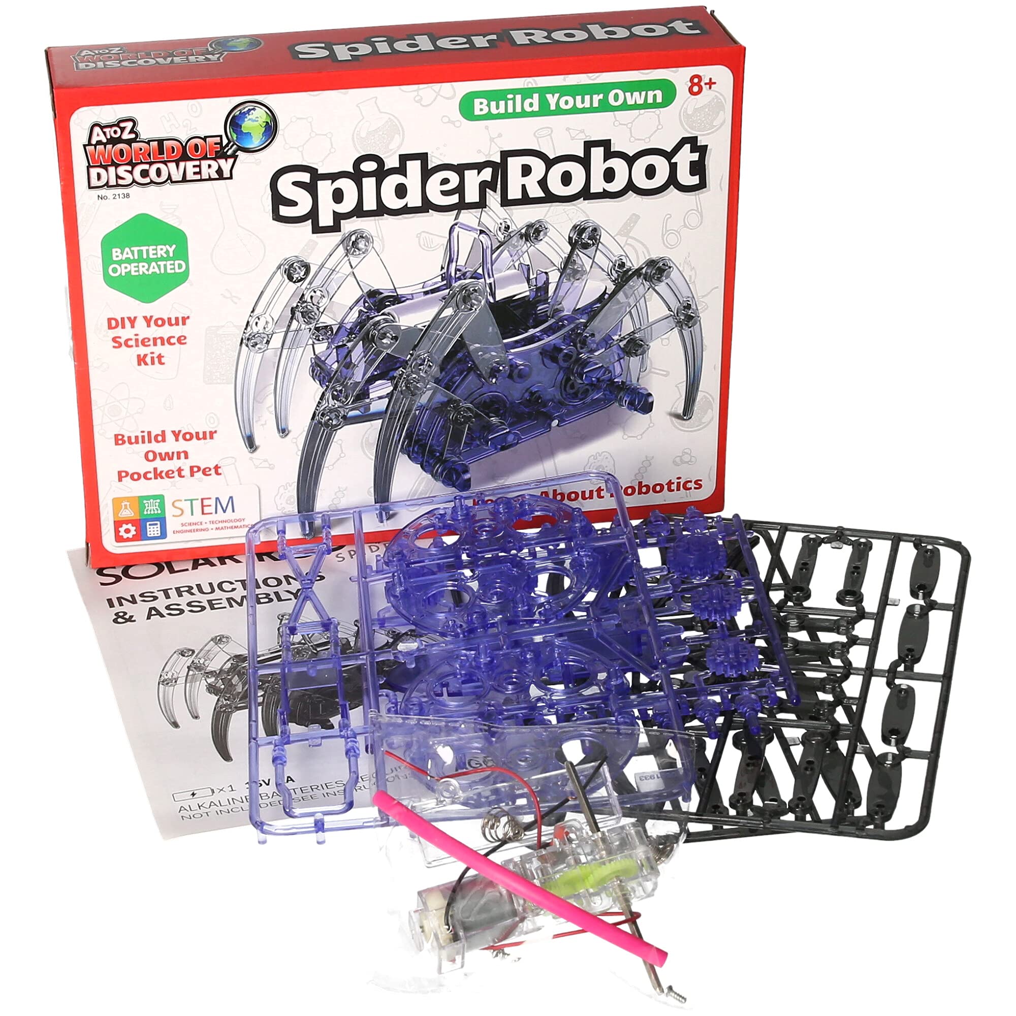 ねこ1/f SpiderとIRONBOARD s セット A to Z World of Discovery Spider Robot Kit, DIY STEM Science