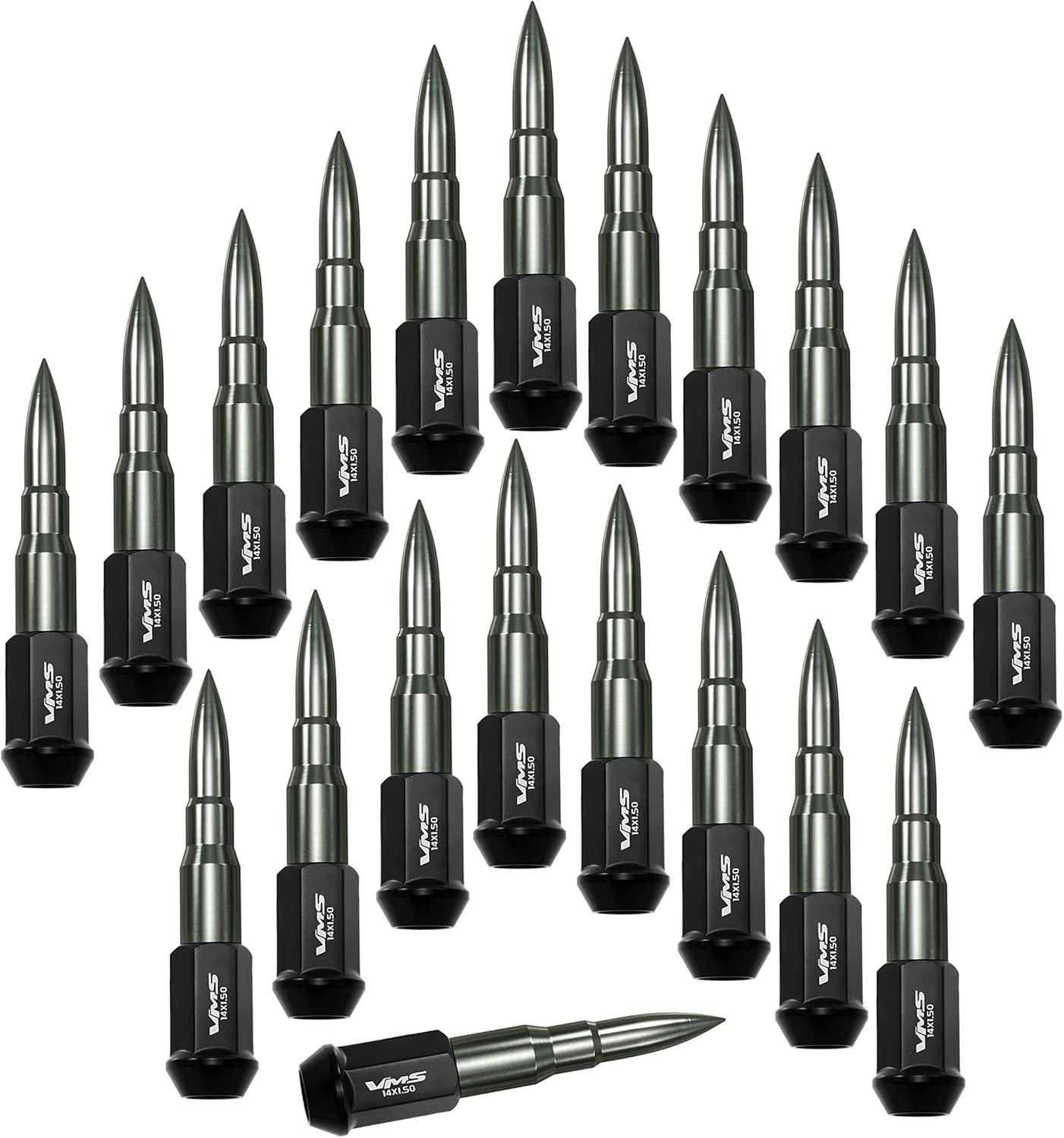 VMS Racing 14x1.5 20PC 112mm Cold Steel Lug Nuts