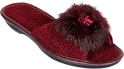 Burgundy slippers womens Clearance
