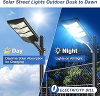 Vista 6 de 4000W Solar Lights Outdoor, 6500K Solar Street Light IP66 Waterproof, Solar Security Flood Lights Motion Sensor with Remote Control for Yard