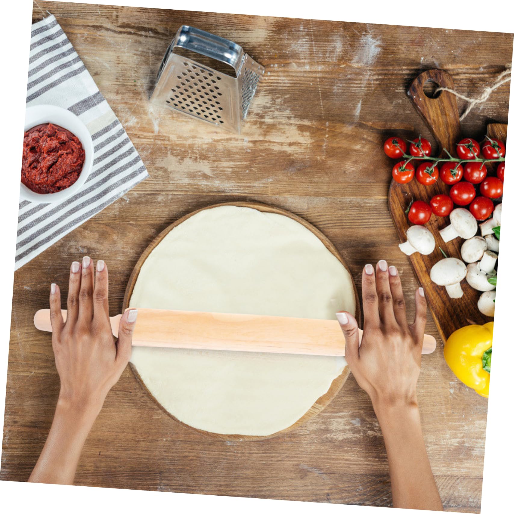 5 Piezas rodillo cocinas sartenes sartén freidora frying pan albóndigas varilla de cocina palitos para amasar palo de cocina palos de amasar domésticos palos rodantes de madera PRETYZOOM