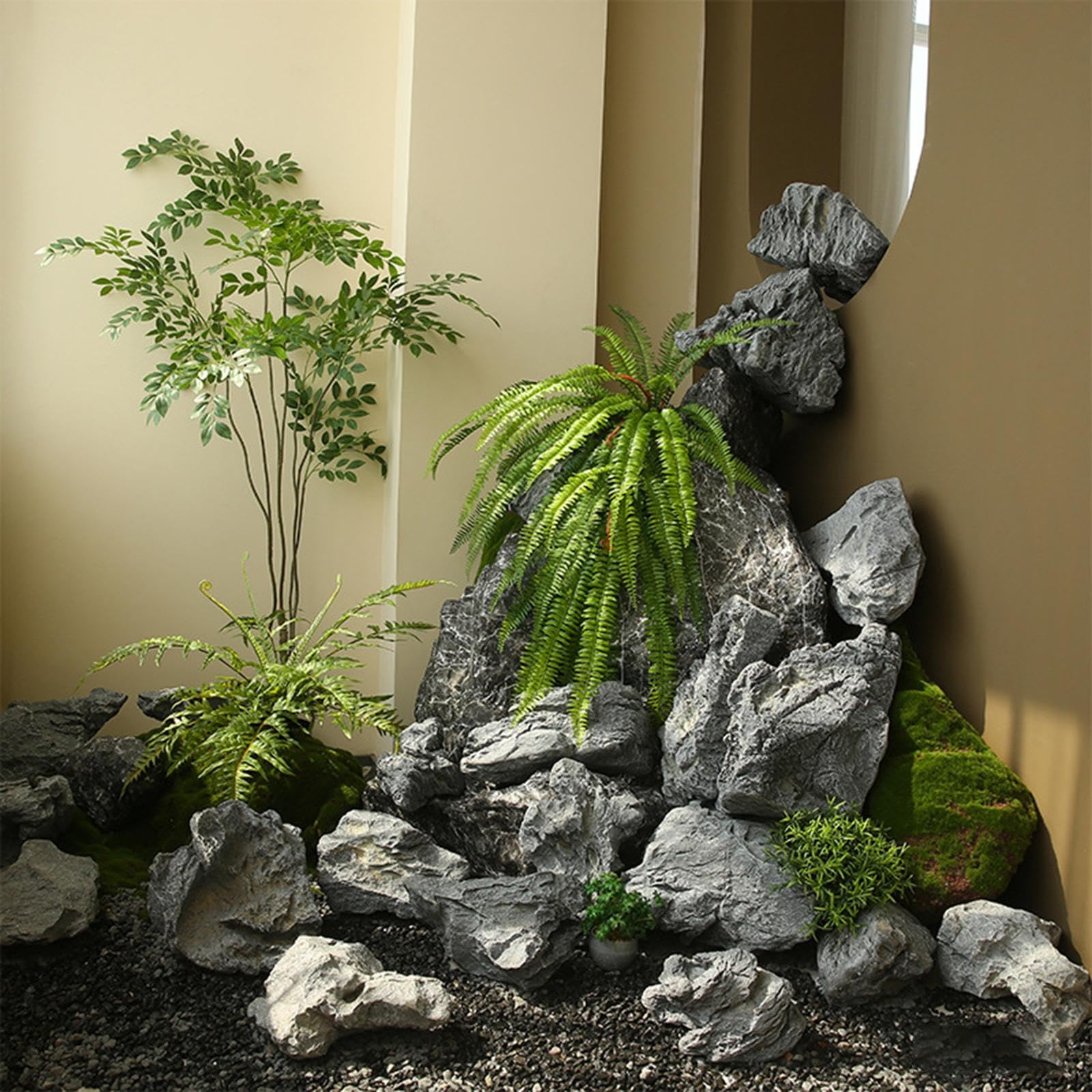 Roccia Artificiale per Paesaggio, Scultura Decorativa in Schiuma, Statuetta da Giardino per Esterni, Ornamento per Roccia, Modello Realistico, Style I