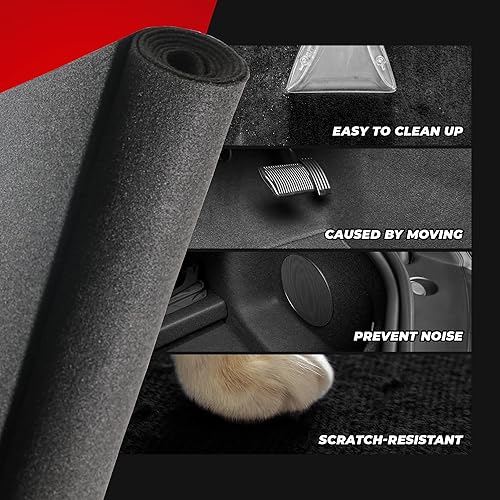 Miniatura 3 de Alfombra de carbón no tejida Febric  Longitud 72 pulgadas (6 pies), ancho 43 pulgadas (3.6 pies)  para altavoz Sub Box Alfombra hogar, automóvil,