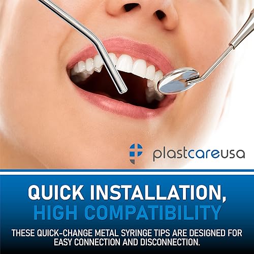 Miniatura 3 de Boquilla de pulverización de agua de aire de metal puntas de jeringa para limpieza dental y eliminación de desechos orales paquete de 25 puntas de