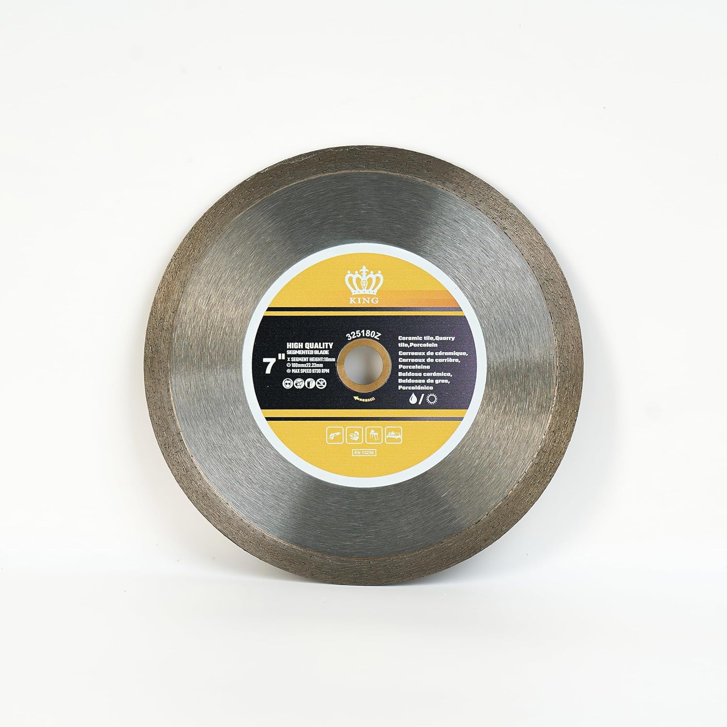 Kingthai 10 Inch Continuous Rim Diamond Saw Blade for Cutting Porcelain Tiles Ceramic,Wet Cutting