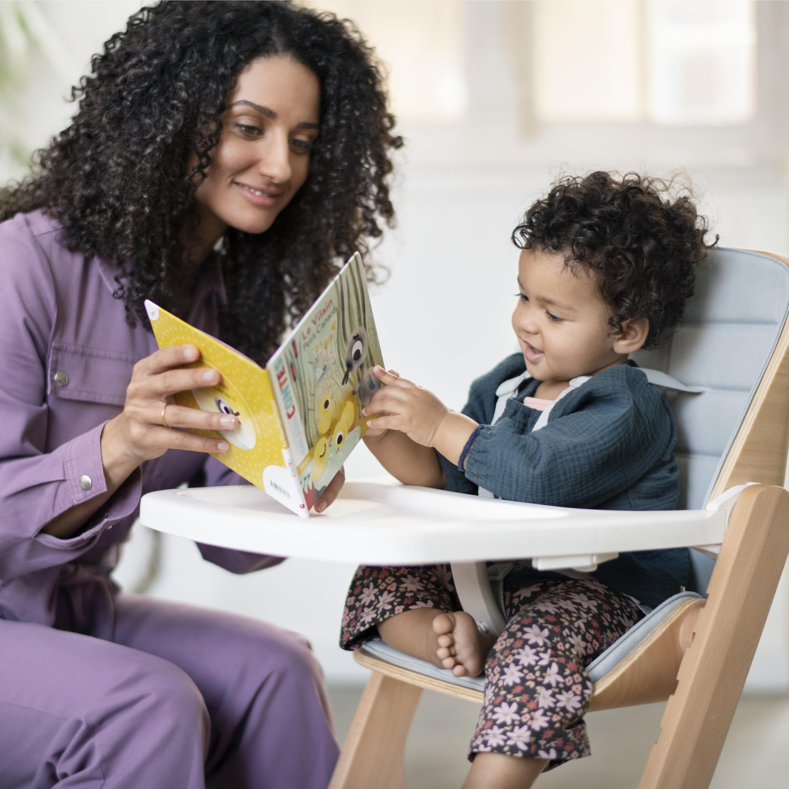 Maxi-Cosi Nesta Kit Bambino, Rivestimento Seggiolone, Accessori in Legno, per Bambini 6 Mesi - 3.5 Anni (9-15 kg Circa), Colore Beyond Sky Grey