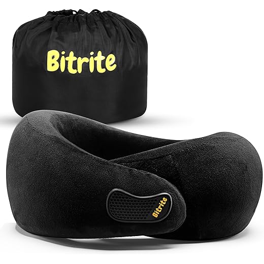 BITRITE Travel Neck Pillow - Black
