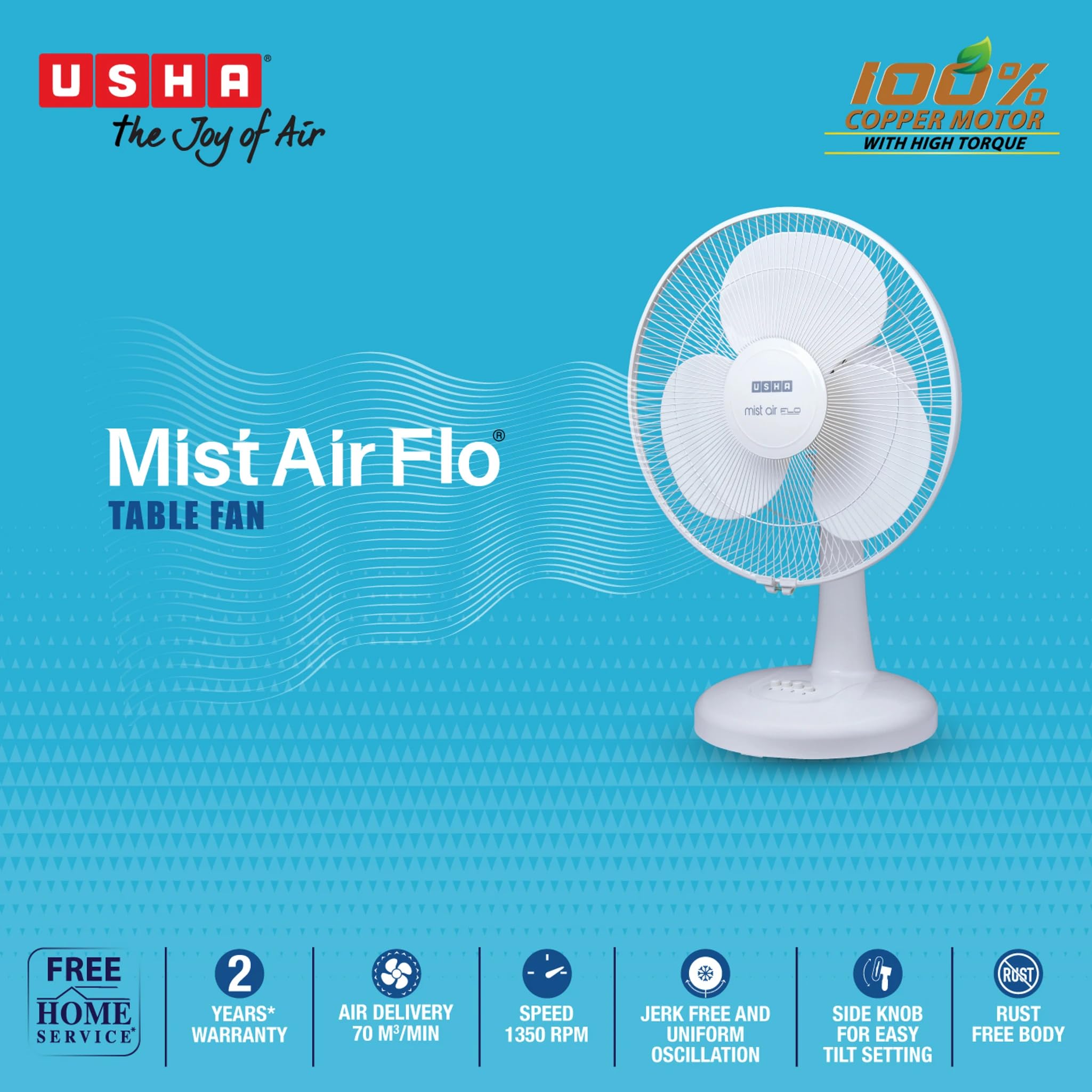 Usha TF 400MM Mist AIR FLO Dark Blue