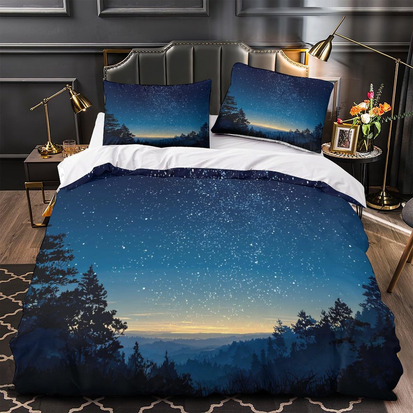 Parure de lit cerf super king en microfibre douce et résistante