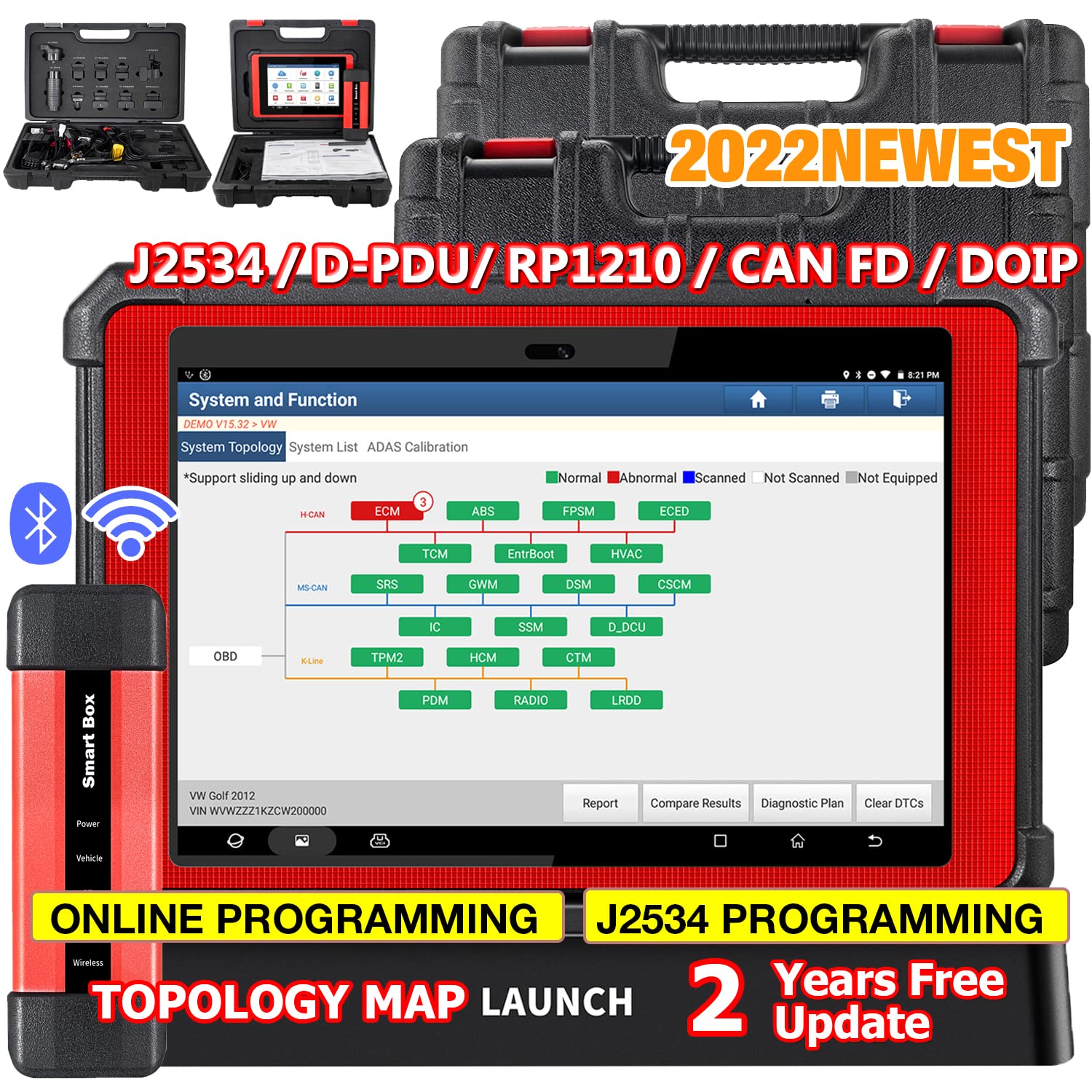 Buy 𝟮𝟬𝟮𝟮 𝗡𝗘𝗪𝗘𝗦𝗧 LAUNCH X431 PAD V,Online Programming&Coding,J2534 ...