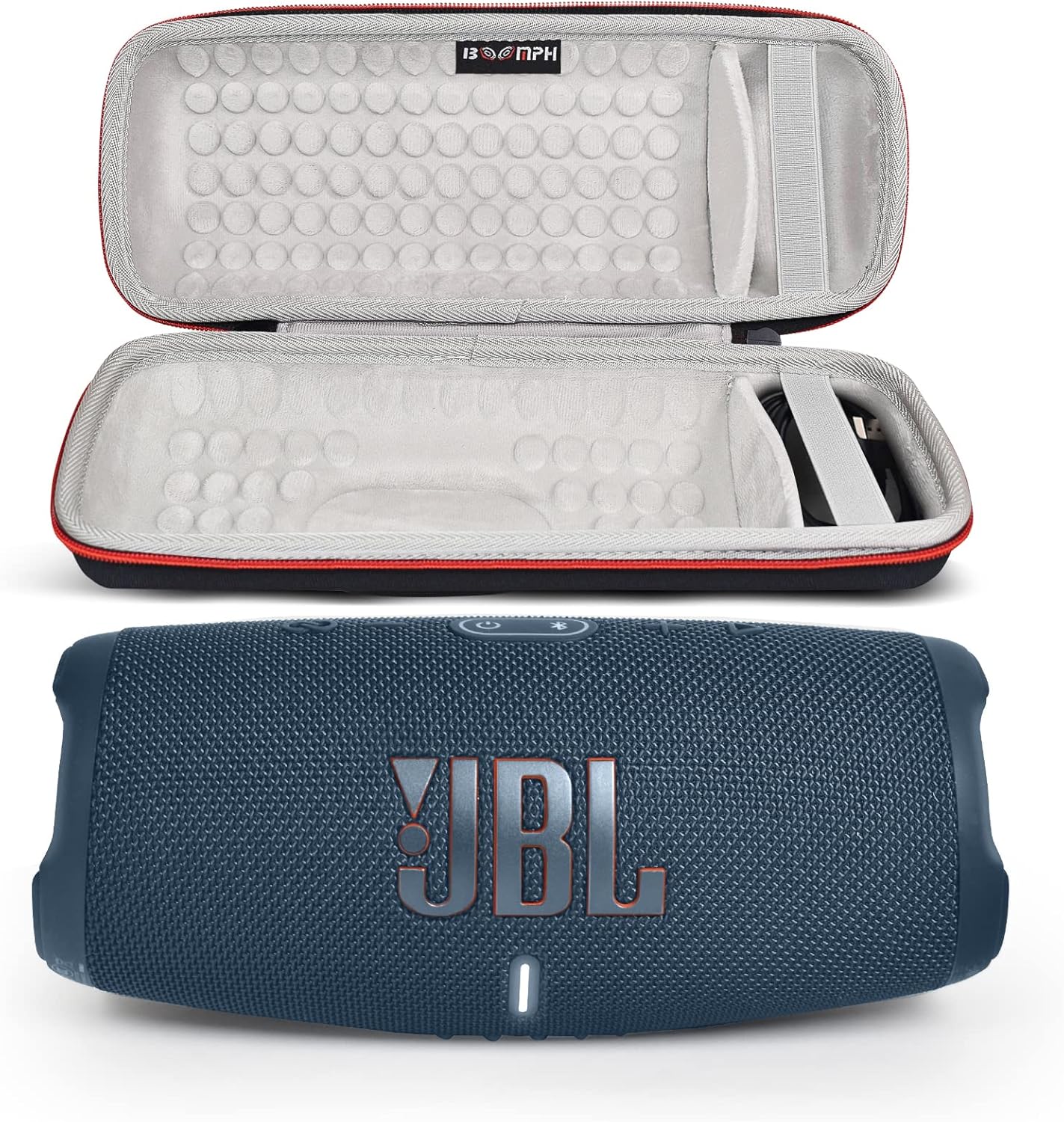 JBL Charge 5 Portable Waterproof Wireless Bluetooth Speaker Bundle with Boomph Portable Hard Carrying Protective Case – Blue JBL Charge 5 Portable Waterproof Wireless Bluetooth Speaker Bundle with Boomph Portable Hard Carrying Protective Case – Blue