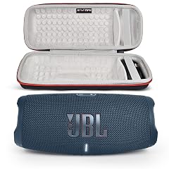 JBL Charge 5 Portable Waterproof Wireless Bluetooth Speaker Bundle with Portable Hard Carrying Protective Case - Blue