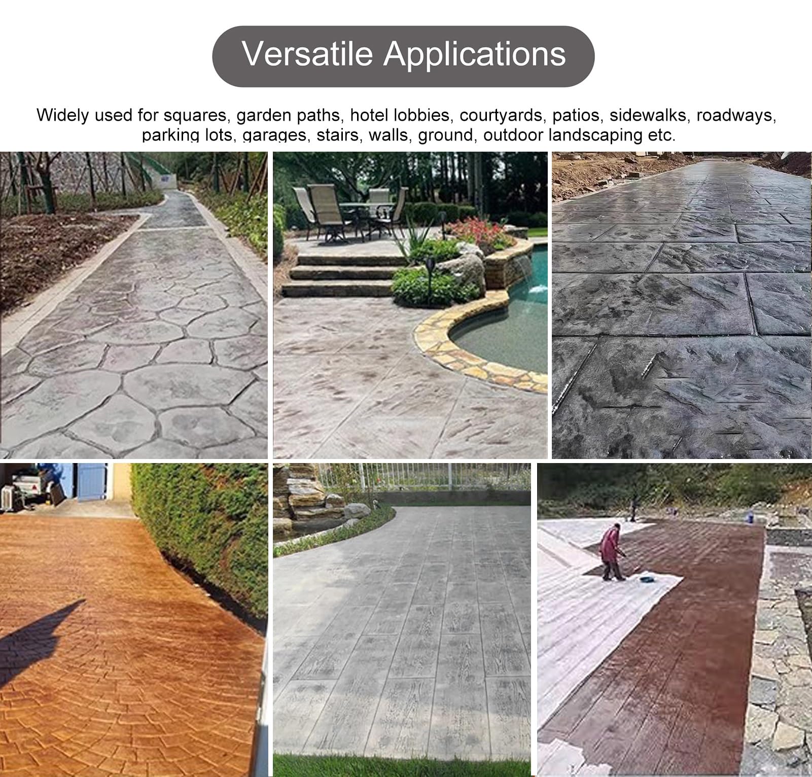 Stampi per Cemento Tampone per Timbri in Cemento Tondo, Stampo per Impronte in Cemento Piccolo 45x45 Cm, Forma per Stampa in Cemento Naturale per Cortile Paesaggistico Esterno(Style1)