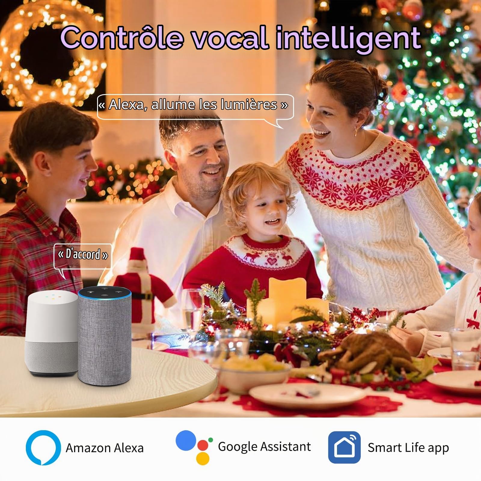 Ampoules LED Wi-Fi RGBCW Smart G9,Compatibles Alexa /Google Home,AC 220V Multicolores à Intensité Variable,2700K-6500K,Luminosité Réglable de 1% à 100%,4W,400LM, Synchronisation Musicale, Pack de 3