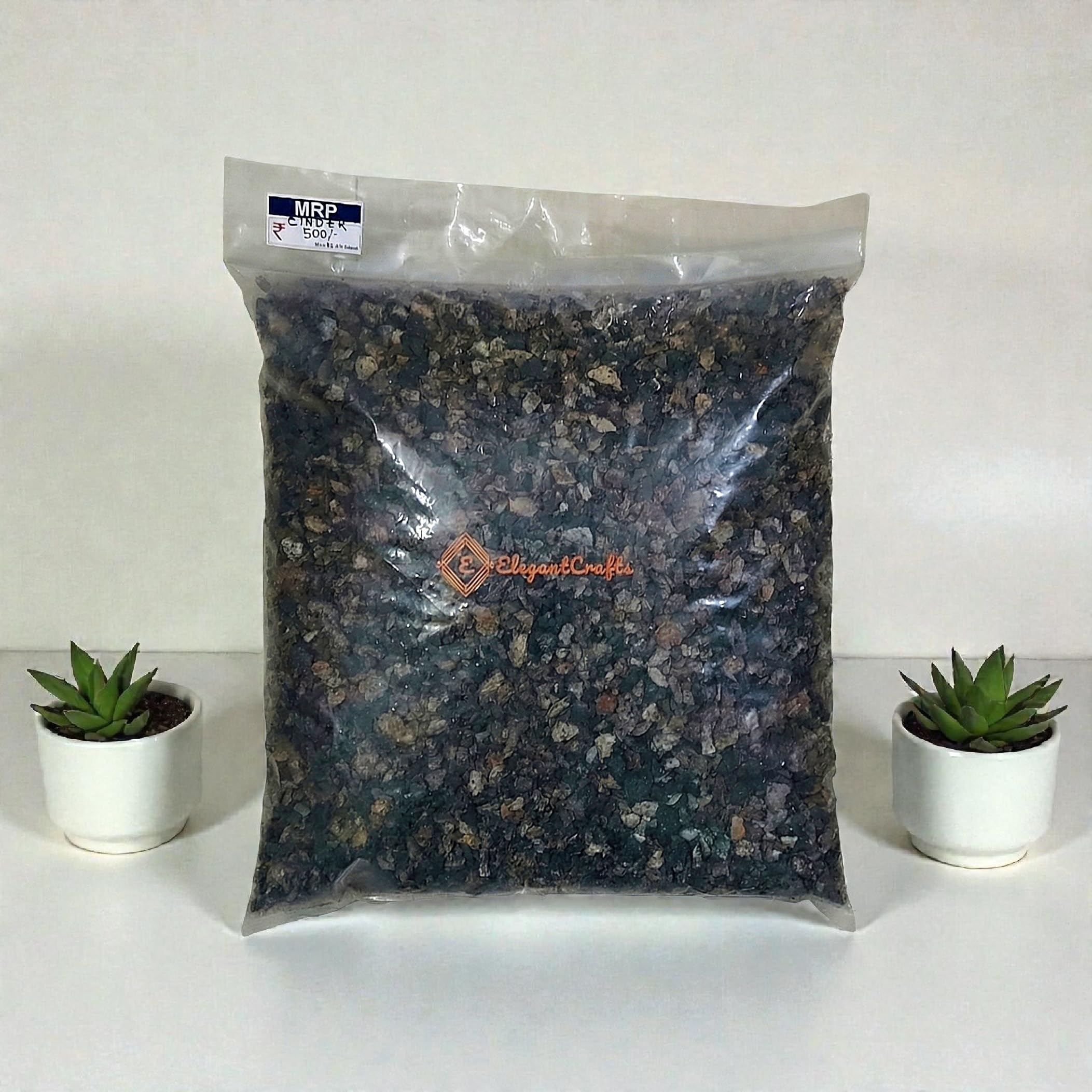 Pure Cinder for Gardening and Plants No Mix of Coco peat or Vermi Compost, Washed, for Bonsai, Succulents, Cactus and Roses Soil Mix (Also Called Sinder) (1.9 Kg x 2) (Pack of 2)-image-29