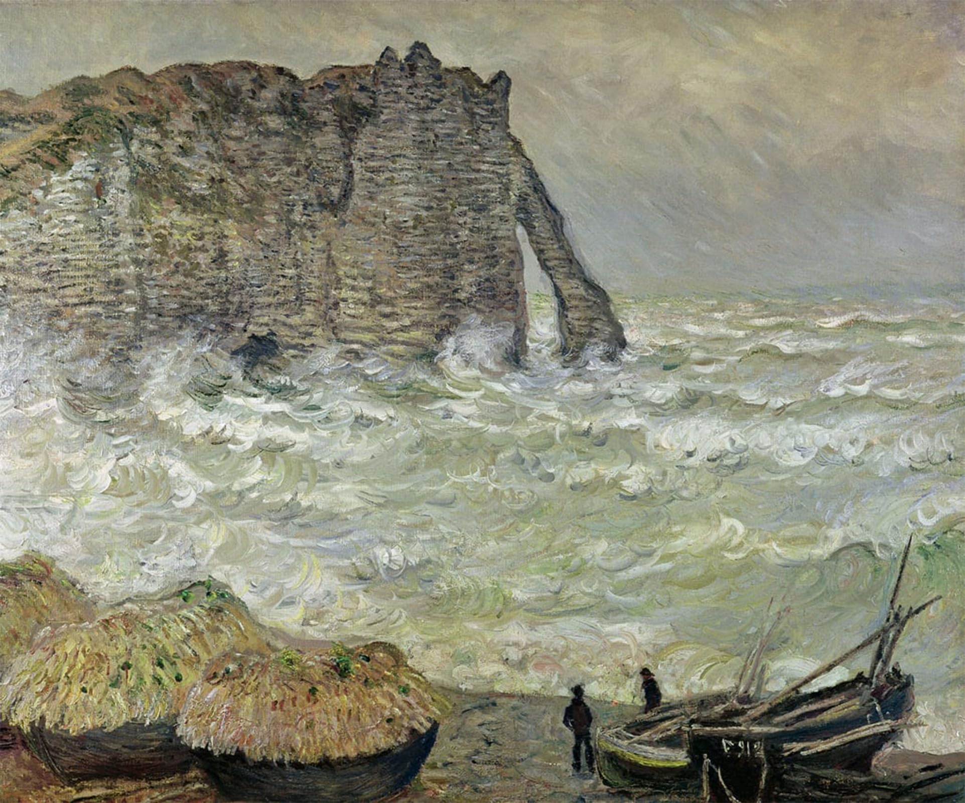 POSTERIIk Famous Modern Artwork Art Mural Rough Sea At Etretat by Claude Monet Oil Paintings Pictures for Home Decor 60x90cm